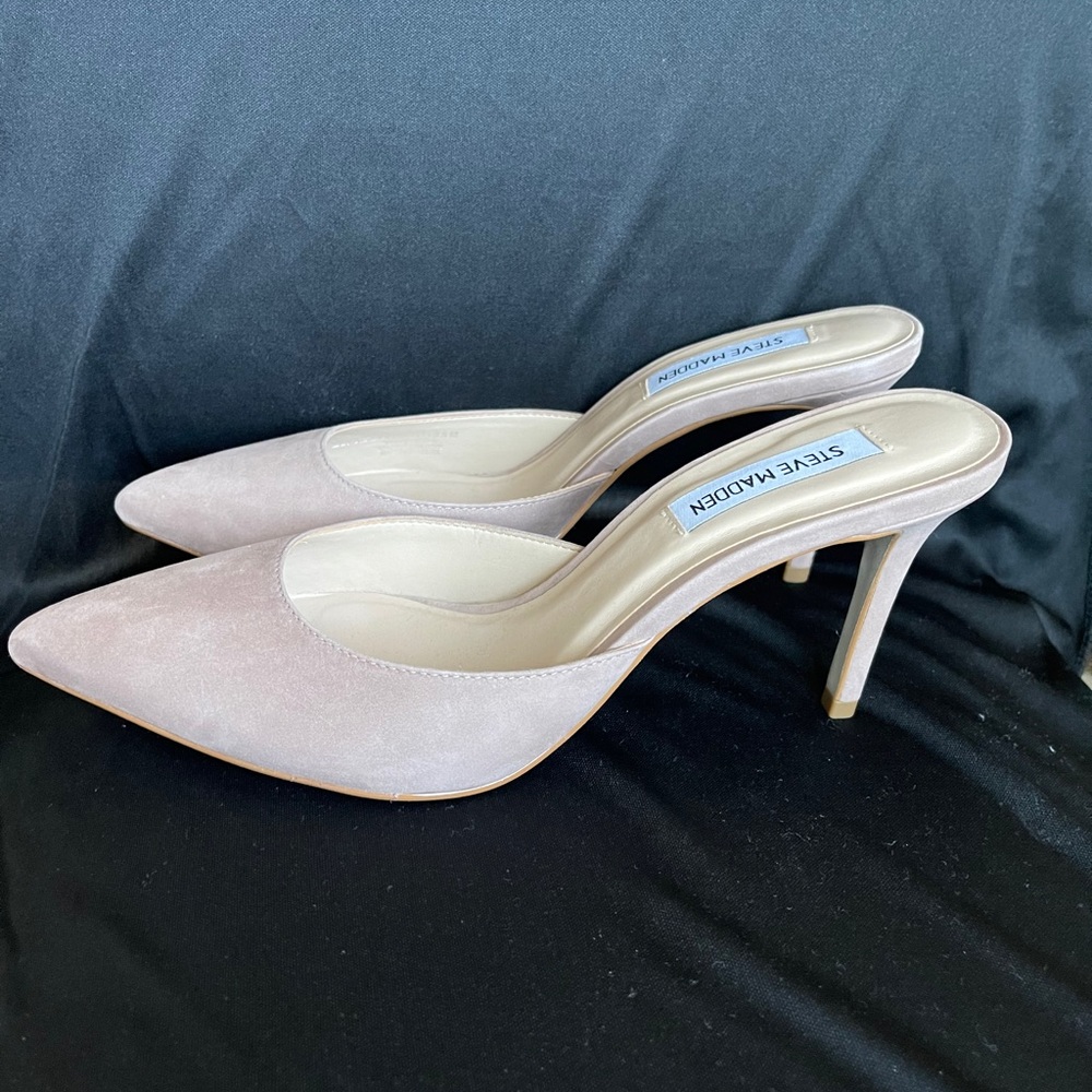 Steve madden suede nude stiletto heel mule